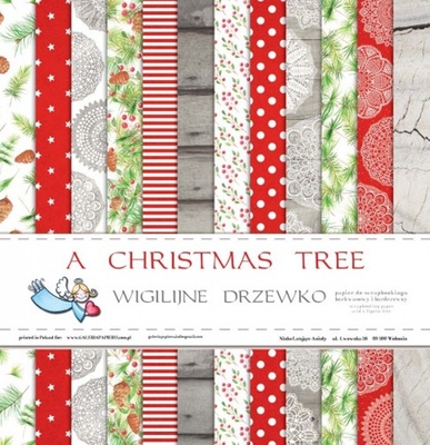 Набор двусторонней скрапбумаги от Galeria Papieru - Рождественская елка - блок, 30,5х30,5 см