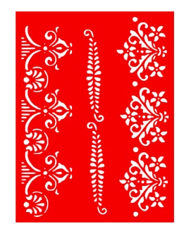 Трафарет - Бордюры1, 15*20см