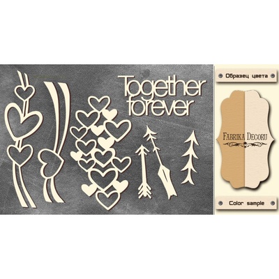 Чипборд Фабрика Декору - Діля серця 4, колір молочний, крафт