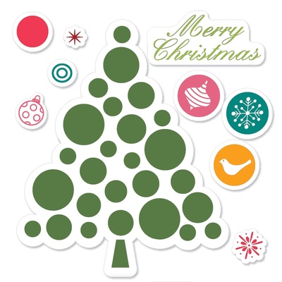 КОМІСІОНКА БУ Ножі + штампи Sizzix Framelits Die Set 8PK Merry Merry Christmas Hero Hero