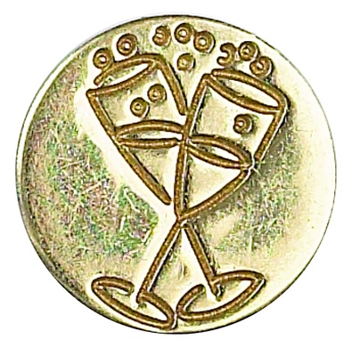 Сургучная печать "Праздничные бокалы с пузырьками"