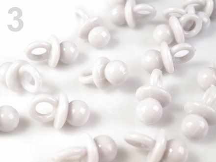 Підвіска Пустушка, біла, розмір 20мм, 5шт.