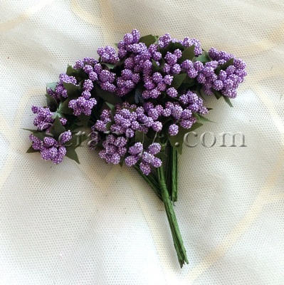 Веточки с маленькими ягодками, цвет фиолетовый, 1 пучок из 12 штук