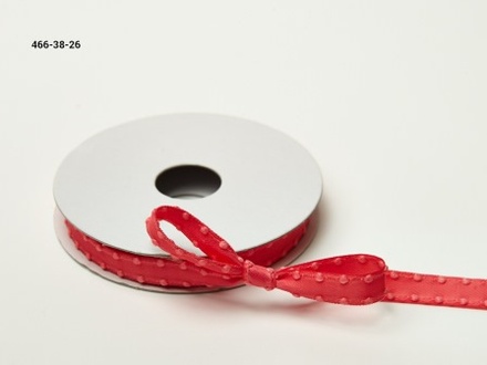 Сатинова стрічка з вузловою кромкою - червона (арбузова), ширина - 10 мм, довжина 90 см