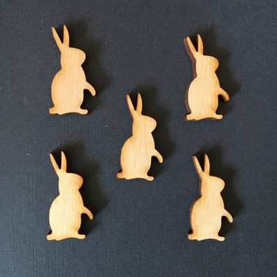 Деревʼяна фігурка WOOD-120 - Великодній кролик 2, 1 штука