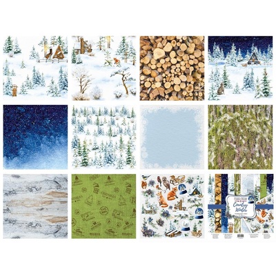 Набір двостороннього паперу для скрапбукінгу Country winter 20х20 см 10 аркушів
