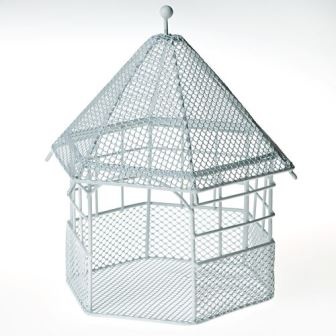 Металева міні-альтанка з трикутним дахом, біла, 9x9x14см