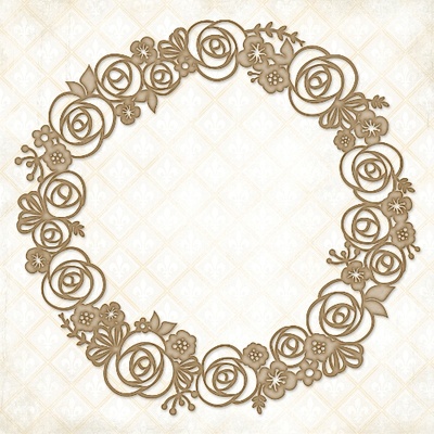 Чипборд Blue Fern Studios - Rose Wreath