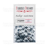 Набір паєток - 228, розмір 8 мм, кружочки, колір срібло, ТМ Фабрика Декору