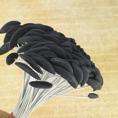 Тычинки для лилии на проволоке, цвет черный, 5 шт.