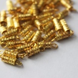 Застібка для намиста з різьбою, колір золото, 14 мм, 1 ш.