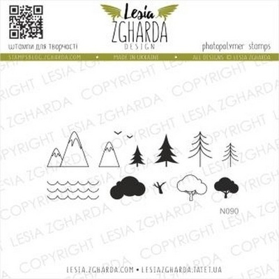 Набор акриловых штампов Lesia Zgharda Дорожні краєвиди N090