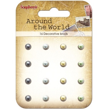 Набор жемчужных брадс "Вокруг Света", цвет синий, зеленый, желтый, 16 шт.