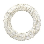 Декоративний вінок на металевому каркасі, круглий, колір білий, 20см