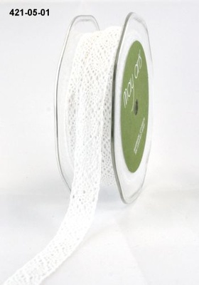 В’язане мереживо White, ширина 1,3 см, довжина 90 см, колір білий