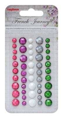 Грановані клейові камінці, 50 шт., 5 кольорів, Французька подорож 1