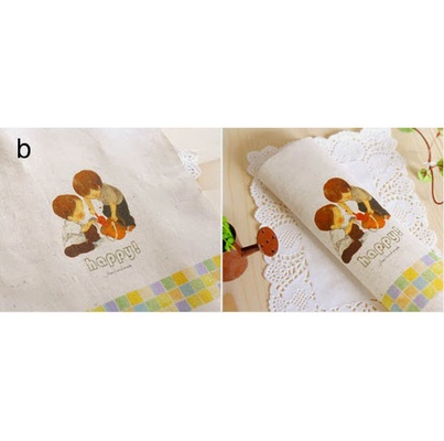 Картинки на льоні - хлопці з відерцем, арт.0128, 20x20см