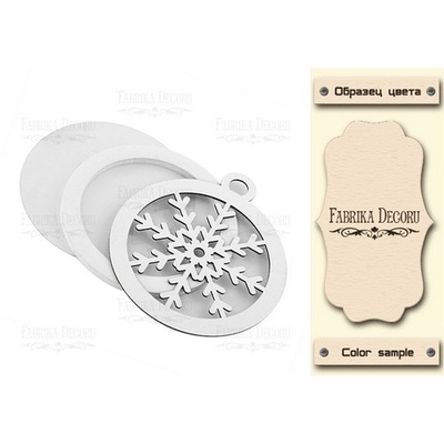 Заготовка для шейкера Сніжинка в колі, колір молочний, ТМ Фабрика Декору