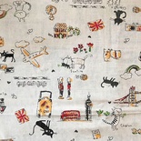Тканина для рукоділля від Hobby&You, 50x50cм (Льон з принтом) -Коти