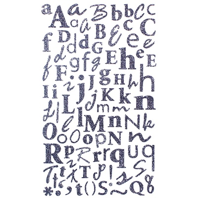 Наліпки — Alphabet Glitter Stickers - Charcoal, 170 шт.