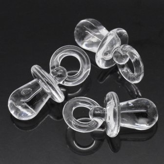 Акрилова підвіска "Соска", 31x15мм, колір прозорий, 1 шт.