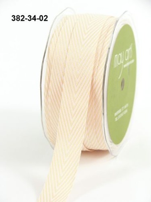 Стрічка Twill and Stripes, колір бежевий/білий, ширина 1,9 см, довжина 90 см