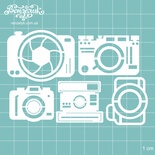 Чипборд от Вензелик - Набор фотоаппаратов 02, размер: от 3,1 до 4,7 см