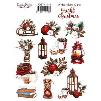 Набір наліпок (стікерів) 12шт. Bright Christmas #318