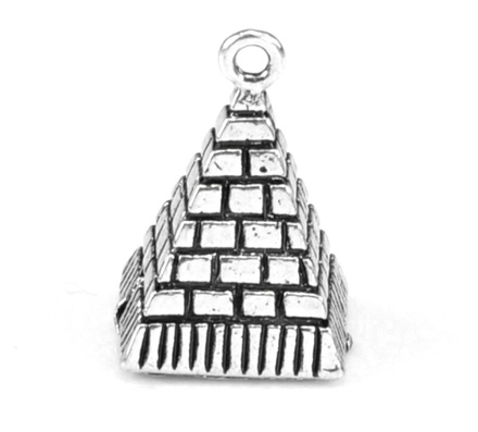 Металева прикраса/ підвіска "Піраміда", 20x13мм, античне срібло, 1 шт.