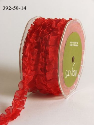 Стрічка "Бантова складка", колір червоний, ширина 16мм, довжина 90 см