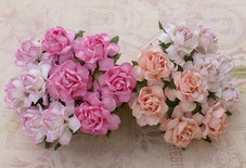 Садовая роза, цвет 4 розовых оттенка, диаметр - 25мм, 20 шт.