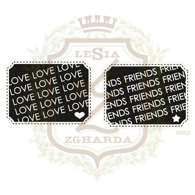 Набор акриловых штампов Lesia Zgharda N062 LOVE + FRIENDS