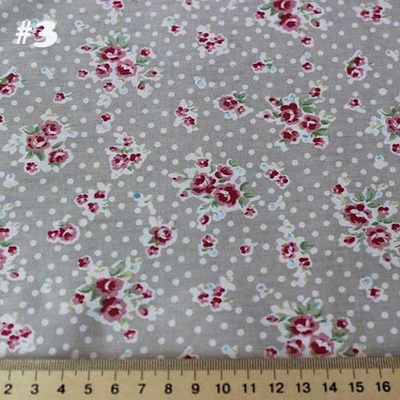 Хлопок, букетики на сером фоне, #3, 50х40см