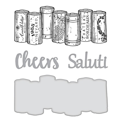 Нож для вырубки + штампы от Spellbinders - Wine Corks