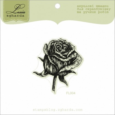 Акриловий штамп Lesia Zgharda FL004 Троянда велика, розмір 4,6x5см