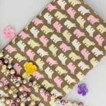 Тканень Оксфорд, Полярний ведмедик на коричневому фоні, 45x55см