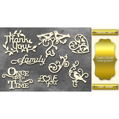 Чипборд Фабрика Декору - Романтика 2, колір золото