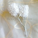 Веточки декоративные с цветными стебельками, цвет белый, 1 пучок из 8 штук