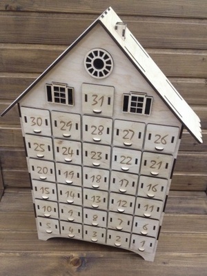 Заготовка для Адвент-календаря від Вензелик - "Будиночок", 55x30x7 см