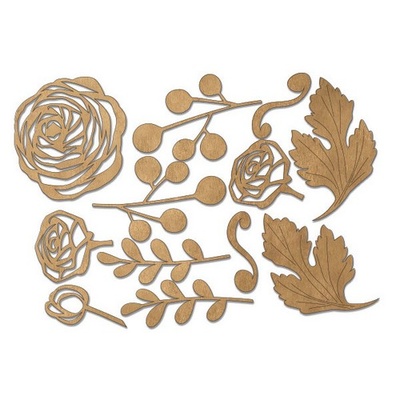 Набір чіпбордів Flower mood 2, колір крафт, ТМ Фабрика Декору