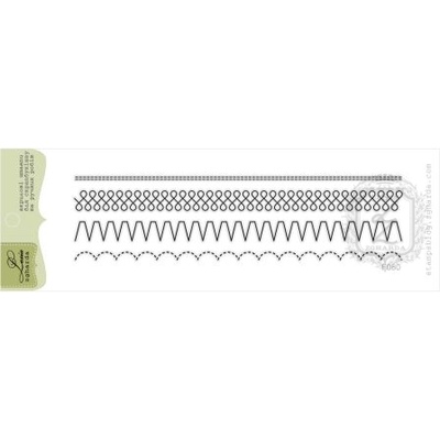 Акриловий штамп Lesia Zgharda F080 Швейна строчка, стібки акуратні, 4 штуки, 19x13.5см