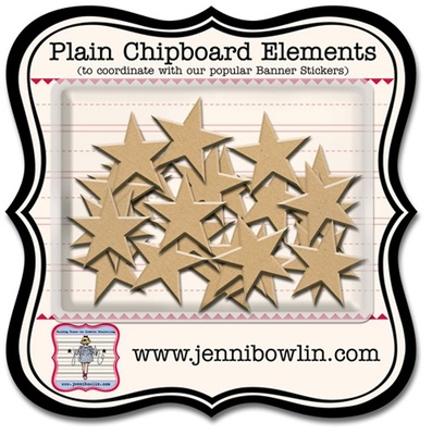 Набір фігурок з чіпборду Jenni Bowlin Mini Chipboard Pieces - Star, 24 штуки
