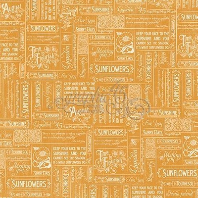 Лист бумаги Graphic 45 - Time to Flourish - August Flourish, размер 30х30 см, двусторонняя