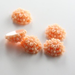 Кабашон "Квітка", колір Tangerine Pink, розмір 14 мм, 1 шт.