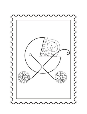 Акриловий штамп D027 Коляска, розмір 2,8х3,8 см