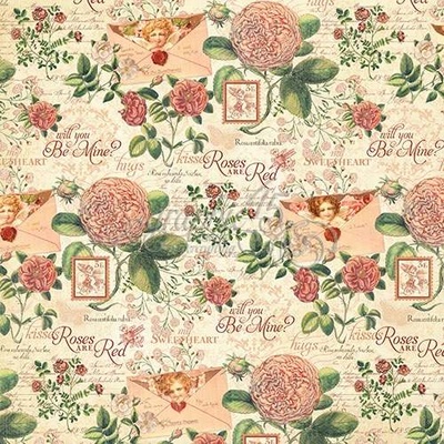 ЦЕНА СНИЖЕНА! Лист бумаги Graphic 45 - Time to Flourish - February Flourish, размер 30х30 см, двусторонняя