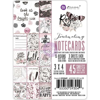 Карточки для журналинга от Prima - Rose Quartz Journaling Cards 3"X4"