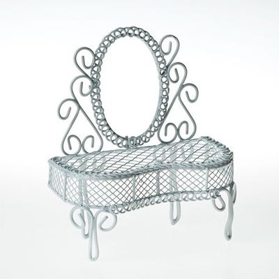 Металлическое мини трюмо, белое, 10х4х11см