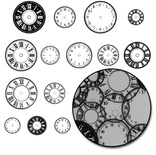 Набор высечек от Maya Road -  Time Flies Clock Transparencies - Black, 28 шт.
