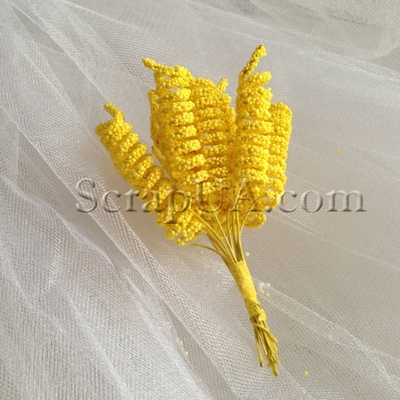 Гілочки-спіральки, колір жовтий, пучок з 12 штук